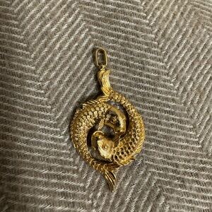 24k Gold Plated Fish Pendant Ying Yang
